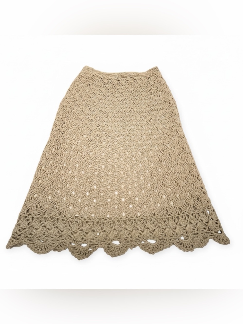 J.Jill Hand Crochet Midi Skirt S Beige
